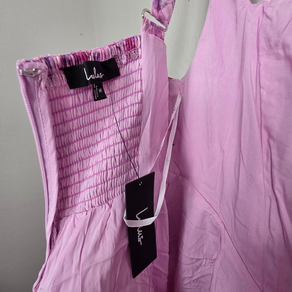 NWT Lulus Colwyn Light Magenta Floral Jacquard Bustier Midi Dress Medium - Picture 12 of 12